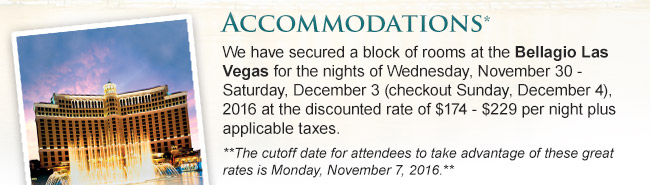 Accommadations at the Bellagio Las Vegas